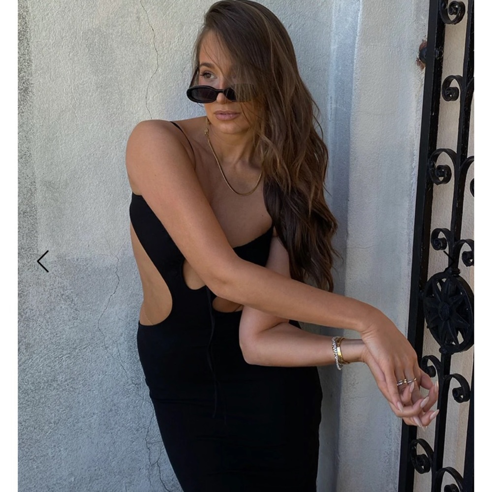 NWT We Wore What Ruched Jersey Knit cut out dress
